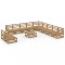 Set mobilier de gradina, 12 piese, maro miere, lemn masiv pin