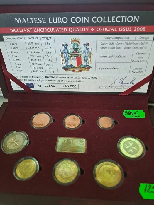 Set complet de monede 1 cent - 2 euro din anul 2008