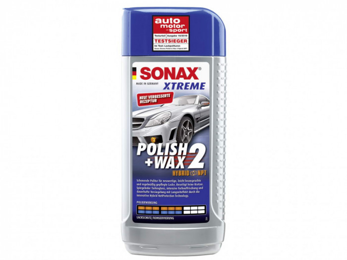 Pasta Polish cu Ceara Sonax Polish and Wax 2 Hybrid NPT, 500ml