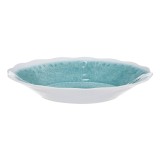 Farfurie Ad&acirc;ncă din Melamină, Turcoaz, Model Scallop, 22.9 cm, CMCLASS