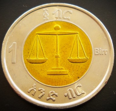 Moneda exotica bimetal 1 BIRR - ETIOPIA, anul 2010 * cod 877 = A.UNC foto