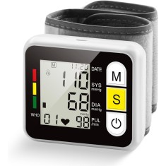 Tensiometru de Incheietura, Afisaj LED cu Caractere Mari, Auto-Masurare, Detectare Puls Neregulat, Validat Clinic, Oscilometric, Memorie pentru Ultima