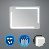 Padova 80 oglindă cu detector de prezență cu lumină LED și dezumidificator 80x60 cm