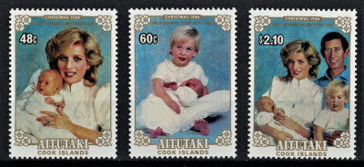 AITUTAKI 1984 - Printesa Diana &amp;amp; Charles si fiii /serie compl. MNH (Michel 10&amp;euro;) foto