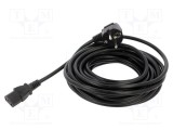 Cablu 3x1mm2 CEE 7/7 ştecăr &icirc;n unghi IEC C13 mamă PVC SAVIO