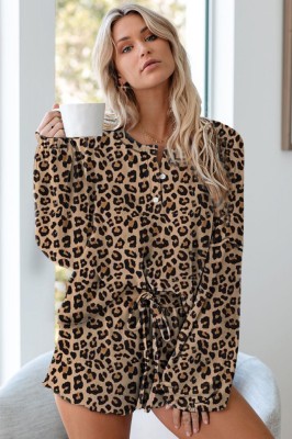 Z317-99 Pijama lejera cu imprimeu animal print foto