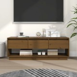 VidaXL Comodă TV, maro miere, 110,5x34x40 cm, lemn masiv de pin
