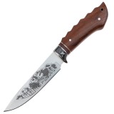 Cumpara ieftin Cutit de vanatoare IdeallStore&reg;, Mountain Stag , argintiu, 27.5 cm, teaca textila inclusa