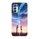 Husa compatibila cu Oppo A55, Viceversa, model Taki and Mitsuha Your Name, Silicon, TPU, Transparent, Carcasa