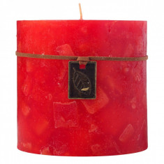 Lumanare cilindrica parfumata, model cu bucatele aromatice, 10&amp;amp;#215;10 cm, rosu foto