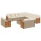 Set canapele de gradina, 14 piese, cu perne, bej, poliratan