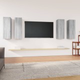 VidaXL Comode TV, 4 buc., gri sonoma, 30,5x30x90 cm, lemn prelucrat