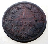 F.114 AUSTRIA 1 KREUZER 1858 V, Europa, Cupru (arama)