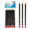 Set Creioane HB, 12 Bucăți, Negru și Roșu, Oem