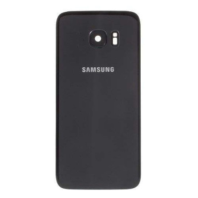 Capac Baterie Spate Samsung Galaxy S7 edge G935 Cu Ornament Camera Si Adeziv Sticker Negru foto