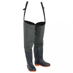 vidaXL Cizme lungi pescărești, verde &icirc;nchis, mărimea 45