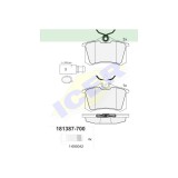 Set placute frana Icer 181387700, parte montare : Punte Spate, Ford Galaxy 1995-2006; Vw Sharan 1995-2010; Seat Alhambra 1996-2010