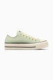 Converse tenisi din piele intoarsa Chuck Taylor All Star Lift culoarea verde, A13825C