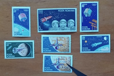 RO.-1964-&amp;#039;&amp;#039;COSMONAUTICA+VAL CU SUPRATIP-RANGER 9&amp;#039;&amp;#039; SERIE 6V+1&amp;#039;&amp;#039;-MNH-NESTAMP. foto