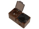 Conector alimentare AC 2P+PE, 250VAC, 16A, maro - Abex