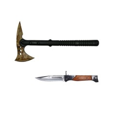 Set Topor DEPOX&reg; , Survivor Desert Camo si briceag AK-47, ​ teaca inclusa
