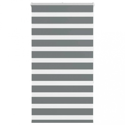Jaluzea tip zebra gri &amp;icirc;nchis lățime țesătură 70,9 cm poliester foto