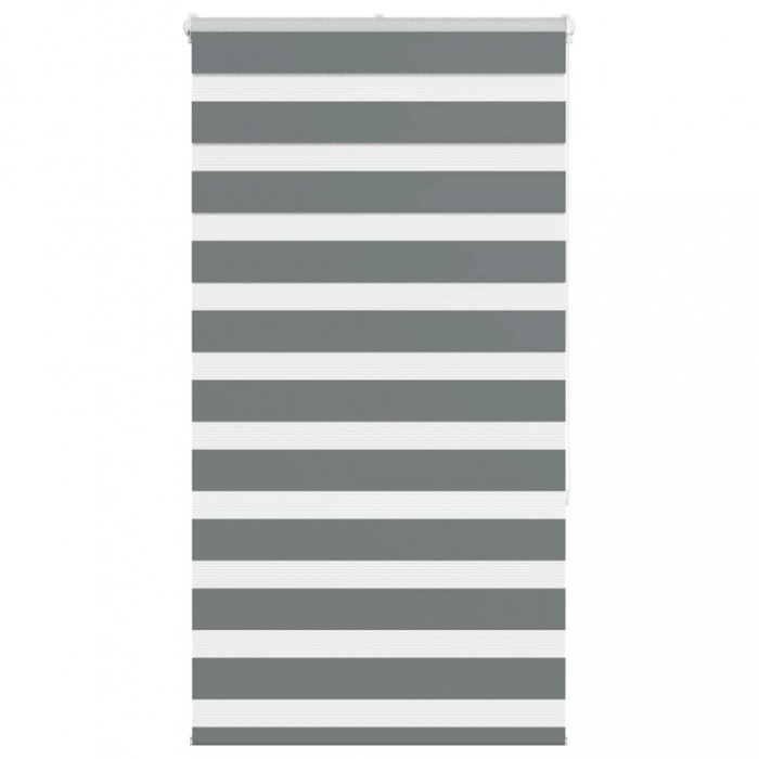 Jaluzea tip zebra gri &icirc;nchis lățime țesătură 70,9 cm poliester