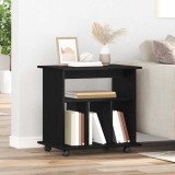 vidaXL Cabinet Mobil Stejar Negru 60x45x55cm, Lemn Compozit, 4 Rafturi, Dulap Birou, Depozitare, Design Modern, Negru