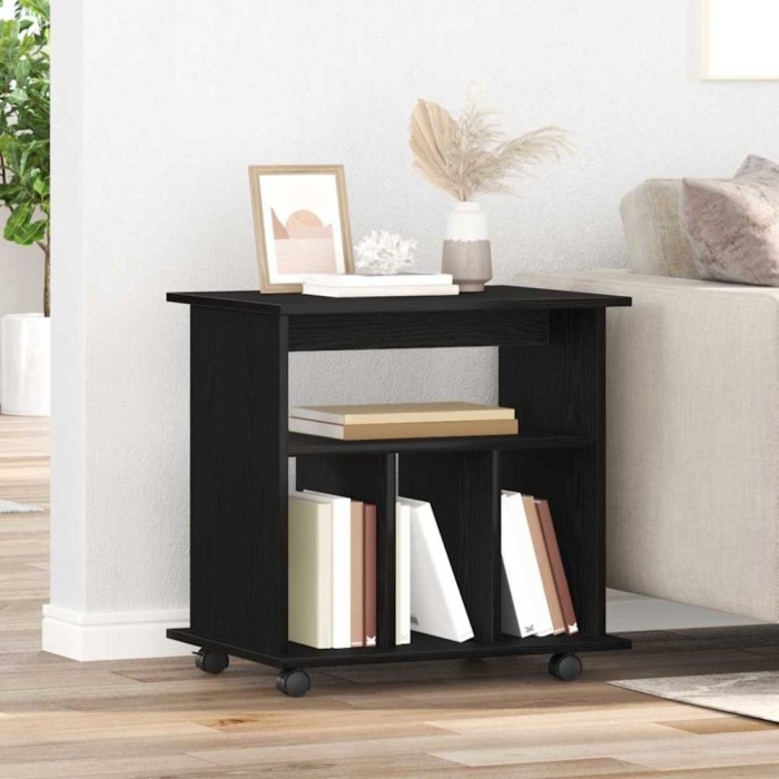 vidaXL Cabinet mobil Stejar negru 60 x 45 x 55 cm Lemn compozit 862674