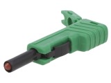 Conector de laborator banană 4mm, 30A, 60VDC, verde, HIRSCHMANN T&amp;M