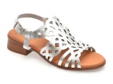 Sandale IMAGE argintii, EVEREST, din piele naturala