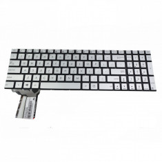 Tastatura Laptop Asus N551JX iluminata Layout US Silver foto