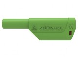 Conector banană 4mm 32A 1kV verde izolație aurit