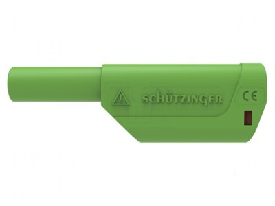 Conector banană 4mm 32A 1kV verde izolație aurit foto