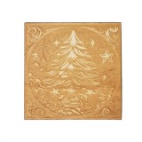 Felicitare lemn gravata Craciun Brad 15*15 cm