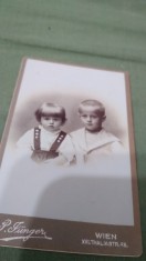 FOTO COPII VECHI PE CARTON GROS 9/7 CM DE COLECTIE RARA!!!