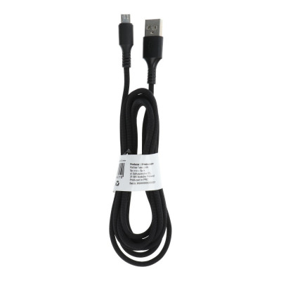 Cablu Date &amp;amp; Incarcare MicroUSB (Negru) 2 Metri C281 foto