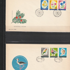 RO - FDC - OCROTIREA NATURII - PASARI SI FLORI ( LP 818 ) 1973 ( 2 DIN 2 )