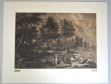 Peter Paul Rubens &quot;Peisaj cu vanator&quot; gravura cca 1638, Peisaje, Cerneala, Altul