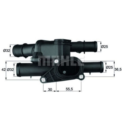 Corp termostat Mahle Audi A3 (8L), 1996-2003, Skoda Octavia 1 (1U2/1U5), 1996-2010, Seat Cordoba 1999-2002, fara AC, motor 1.6, benzina, temp. deschi foto