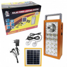 Kit Solar Lampa 1+15LED SMD, USB, 2 Becuri, 4V 2.5Ah BB9118 foto