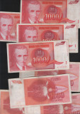 Iugoslavia Yugoslavia 1000 dinari dinara 1992 F VF XF pret pe bucata