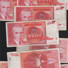 Iugoslavia Yugoslavia 1000 dinari dinara 1992 F VF XF pret pe bucata