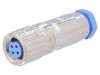 Conector M9 mufă mamă aurit IP65 - 4 pini, TE Connectivity