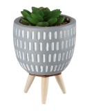 Planta decorativa artificiala in ghiveci ceramic, 8x11 cm