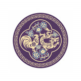 Abtibild sticker feng shui cu prietenii secreti dragon si cocos 2024 mic, Stonemania Bijou