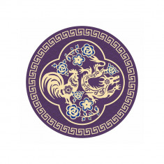 Abtibild sticker feng shui cu prietenii secreti dragon si cocos 2024 mic