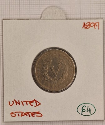 United States, Statele Unite, America, 5 cents 1897, KM#112, Liberty Nickel foto