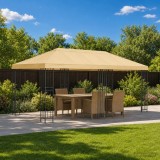 Foisor pentru Gradina 6 x 3 m Crem Poliester si otel 190 gsm