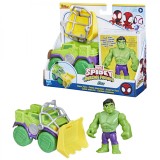 SPIDEY PRIETENII EXTRAORDINARI SET MASINUTA SI FIGURINA SI ACCESORIU HULK